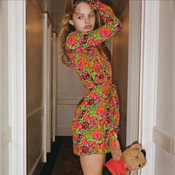 ZARA FLORAL PRINT DRESS - Picture 8 of 8